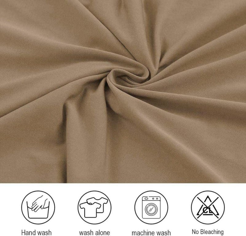Styleys Polyester Printed Washable Elastic Dining Chair Cover Slipcovers (Set of 6, Dark Camel, SLMC2026) - Image 5
