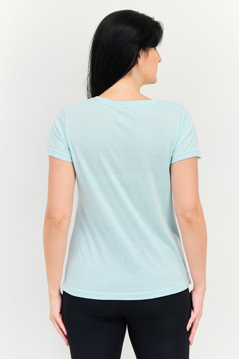 Aeropostale تي شيرت رياضي نسائي بأكمام قصيرة، خارجي، لون أزرق جليدي - Image 3