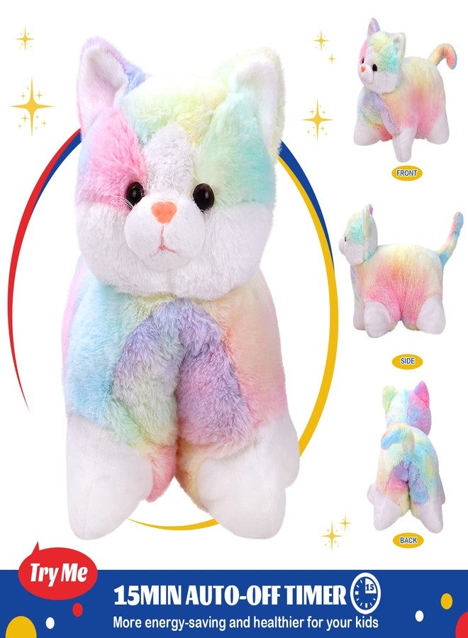 Glow Guards 16" Light Up Musical Rainbow Cat Stuffed Animal Glowing Colorful Cute Soft Kitty Plush Toy Pillow Sofa Decors Christmas Children's Day Birthday Gifts for Toddlers Kids - Image 5