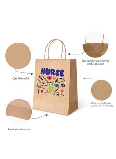 PRINTSHOP4ME Pack of 10 Nurse Day Kraft Brown Paper Bags With Twisted Paper Handle Eco-Friendly Bags - Perfect for International Nurses Day and Nurses Week Gifts  - Image 4