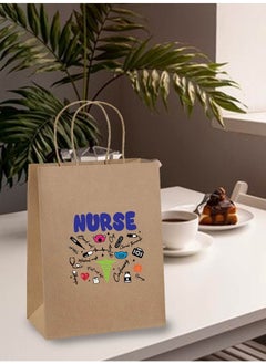 PRINTSHOP4ME Pack of 10 Nurse Day Kraft Brown Paper Bags With Twisted Paper Handle Eco-Friendly Bags - Perfect for International Nurses Day and Nurses Week Gifts  - Image 3