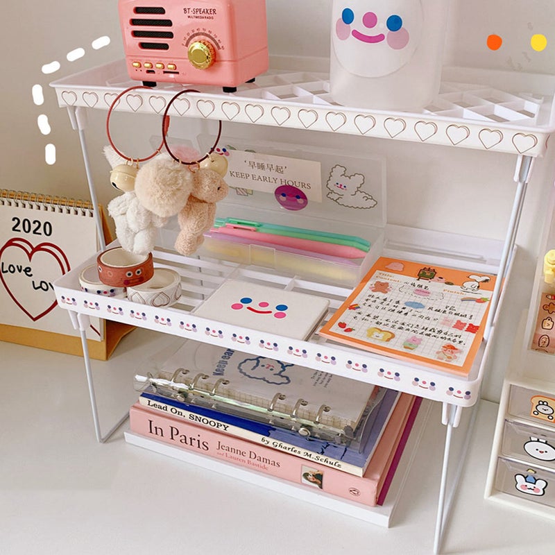 4 PCS Desktop Heightening Storage Rack Stationery Sundries Rack (Size L ) - Image 1