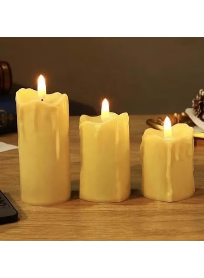 3 LED decorative candles with warm and soft lighting, an elegant touch for relaxation and home decoration | Candle Shop LED chandelier with warm lighting for relaxation and table and bedroom decor - Image 1