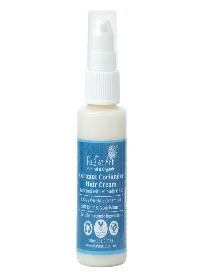 راستيك أرت كريم جوز الهند والكزبرة للشعر | كريم تصفيف يومي يُترك على الشعر | تحكم في التجعد وتغذية عميقة | تركيبة طبيعية بفيتامين سي | مناسب لجميع أنواع الشعر | 50 مل - Image 1