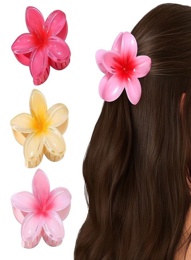 Multibrite Flower Hair Claw Clip, Durable Floral Hair Clutcher, Strong Grip & Secure Hold, Lightweight Reusable Hair Styling Accessory for Daily Use, Casual, Party for Women & Girls - Multicolor -3Pcs - Image 1