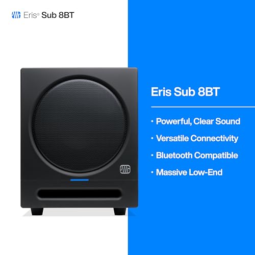 Presonus بريسونوس إيريس ساب 8BT — مضخم صوت نشط 8 بوصة، مضخم صوت، مضخم صوت نشط، لاسلكي، بلوتوث، صوت منزلي، مكبر صوت جهير، مسرح منزلي، إنتاج موسيقي، ألعاب - Image 2