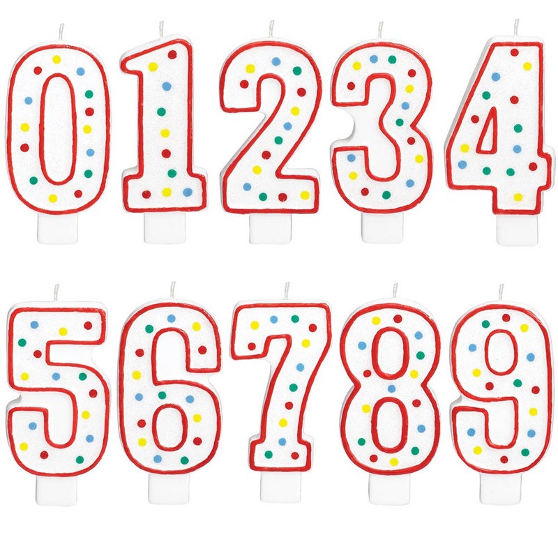 Amscan 177787 7 Polka Dots Birthday Candle Multicolor Party Supply 1 piece