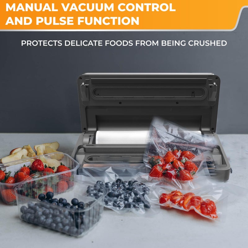 Anova Culinary أداة أنوفا للطهي - جهاز تفريغ الهواء الاحترافي، يشمل لفافة أكياس كبيرة (19 قدم)، جهاز تفريغ الطعام الرطب والجاف مزدوج الوظيفة للطهي بالسو فيد والتخزين طويل الأمد، ضمان لمدة سنتين - Image 5