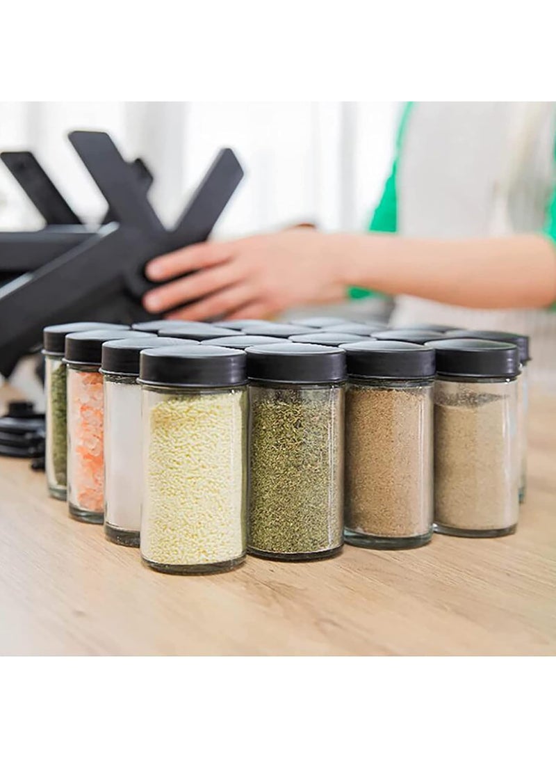 رف توابل للمطبخ رف توابل دوار 360 درجة مع 18 برطمانًا رف توابل للمطبخ متعدد الوظائف - Image 5