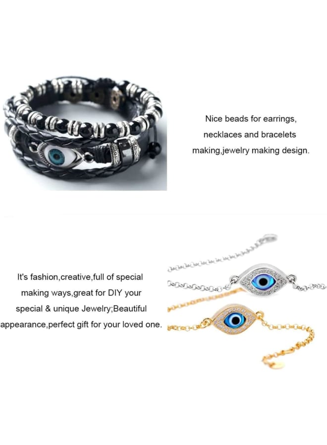 300 Pcs 10 Colors Resin Evil Eye Beads, 7.5mm Flat Round Evil Eye Charms for DIY Jewelry Making - Image 4