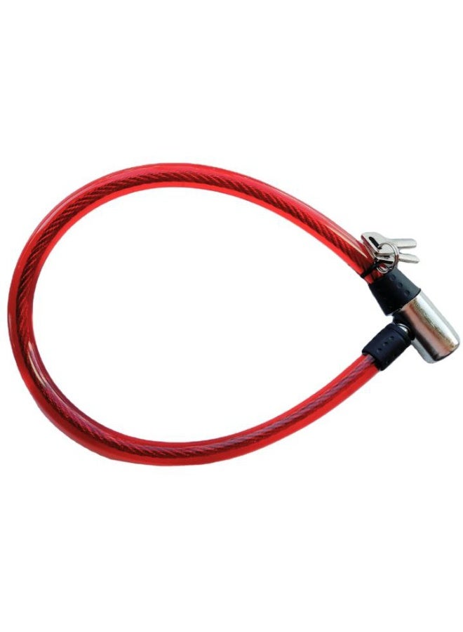 قفل دراجة هوائية وسكوتر كابل صلب (واير) - قفل حماية من السرقة بقلب فولاذي ومفتاحين - Image 1