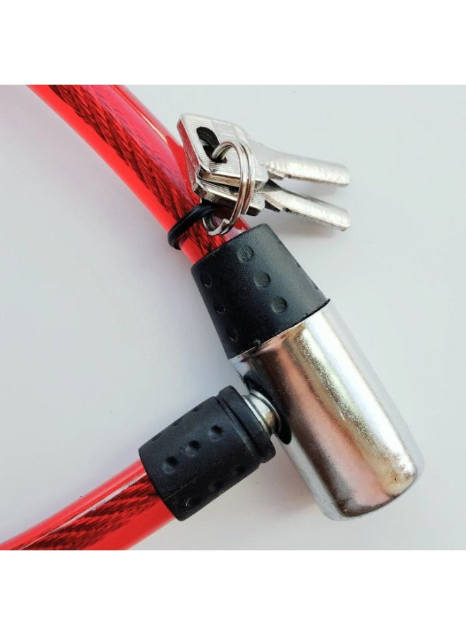 قفل دراجة هوائية وسكوتر كابل صلب (واير) - قفل حماية من السرقة بقلب فولاذي ومفتاحين - Image 2