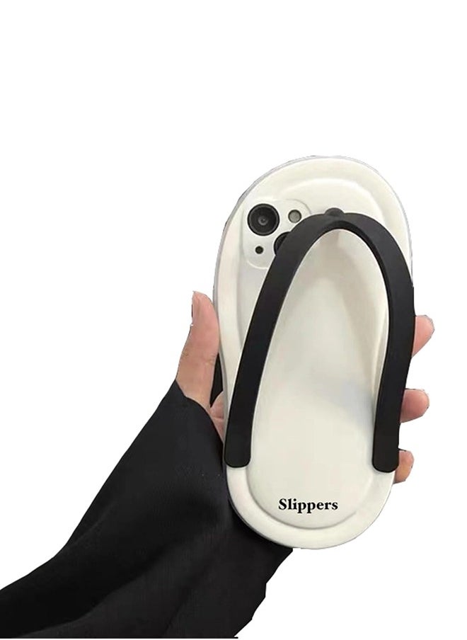 ShebSheb - Slippers Phone Cases for iPhone 13 Pro, Funny Flip Flops Phone Cases , Silicone Ugly Phone Cases, Weird Phone Cases White - Image 1