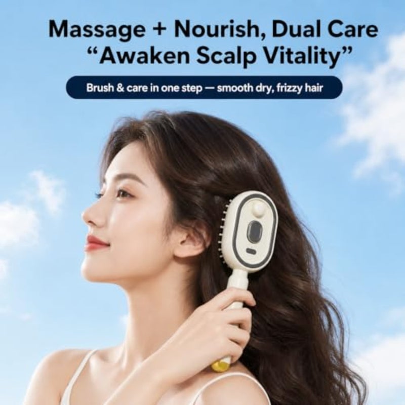 Electric Spray Air Cushion Massage Comb Hair Brush, Electric Steam Brush for Hair, Detangler Brush, Scalp Oil Applicator, Steam Hair Brush with Water Spray for Wet and Dry Hair - Image 4