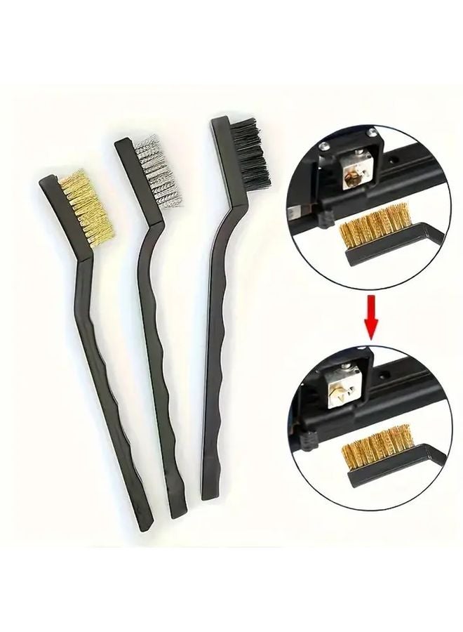 3 قطع مجموعة فرشاة سلك احترافية من الفولاذ المقاوم للصدأ والنحاس الأصفر والنايلون للتنظيف واللحام - Image 3