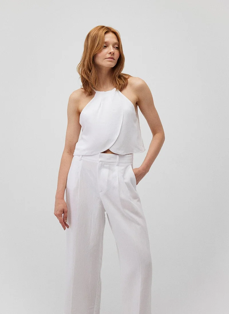 مافي White Crop Top