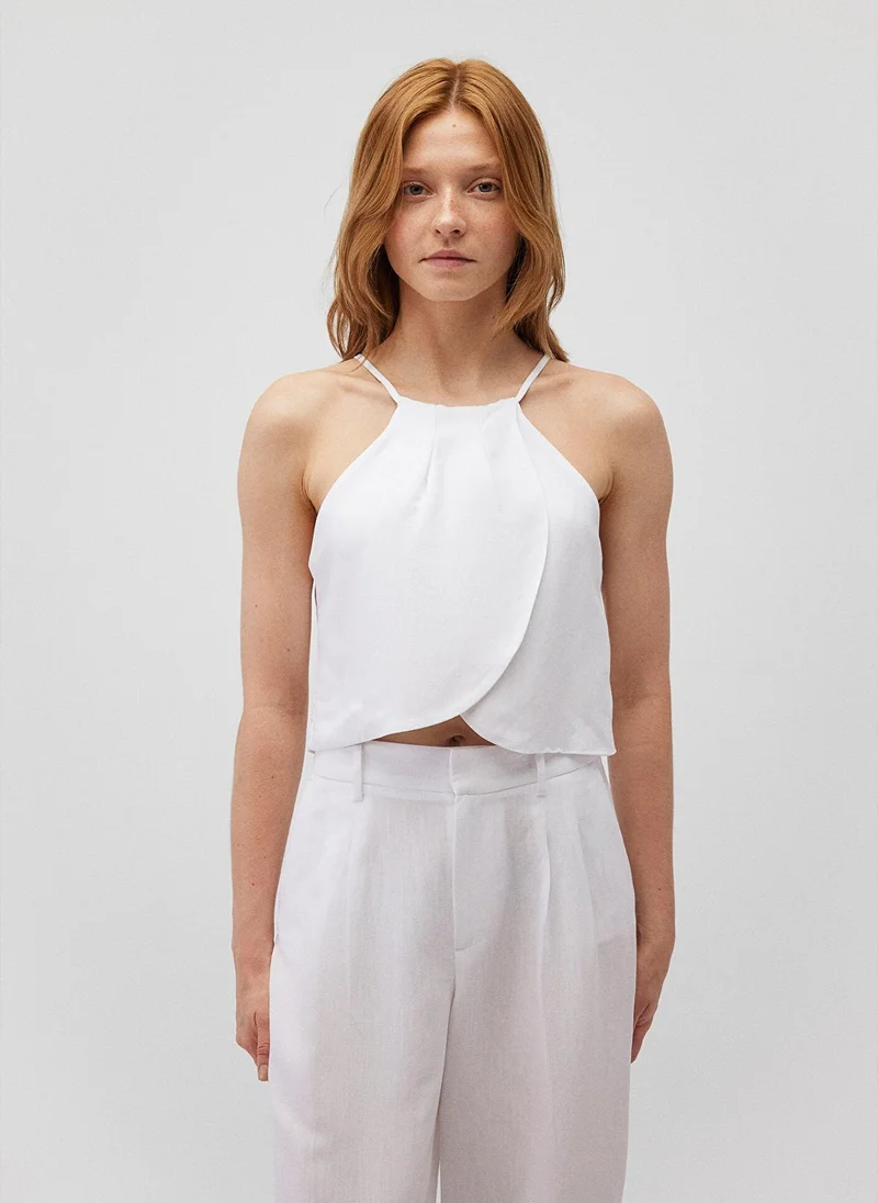 مافي White Crop Top