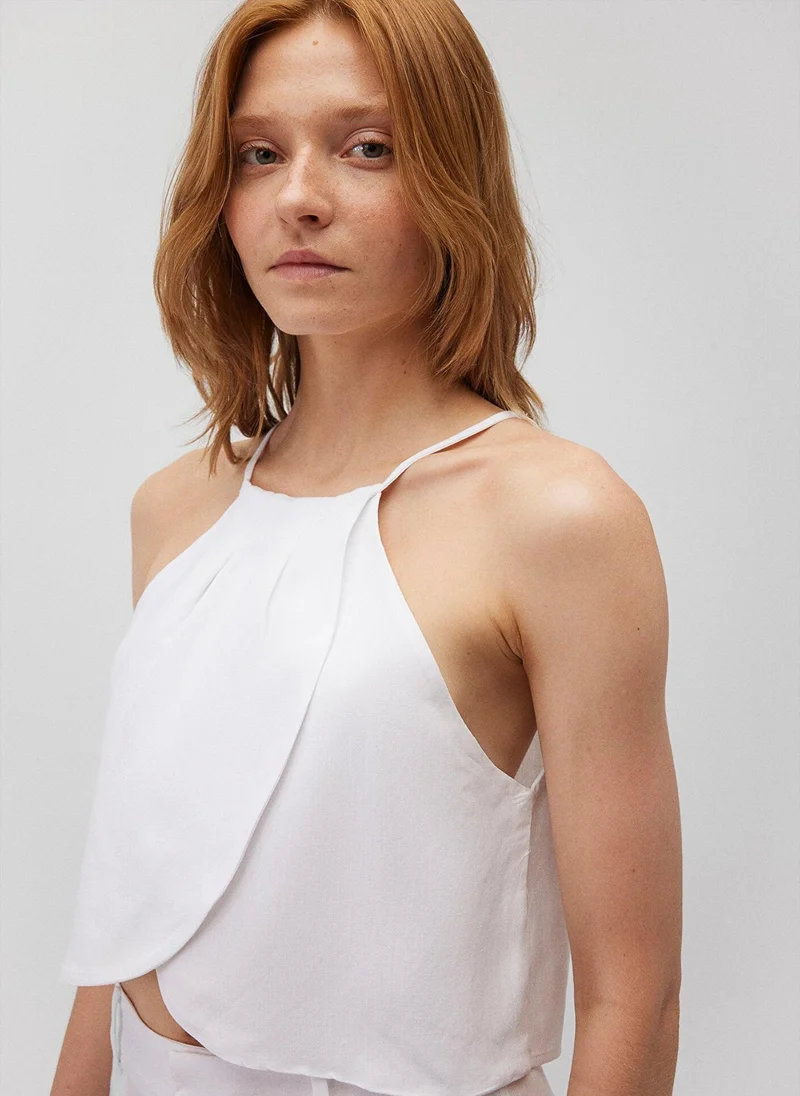 مافي White Crop Top
