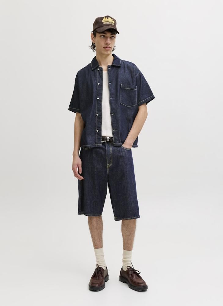 JACK & JONES Casual Short Sleeve Denim Shirt - Image 4