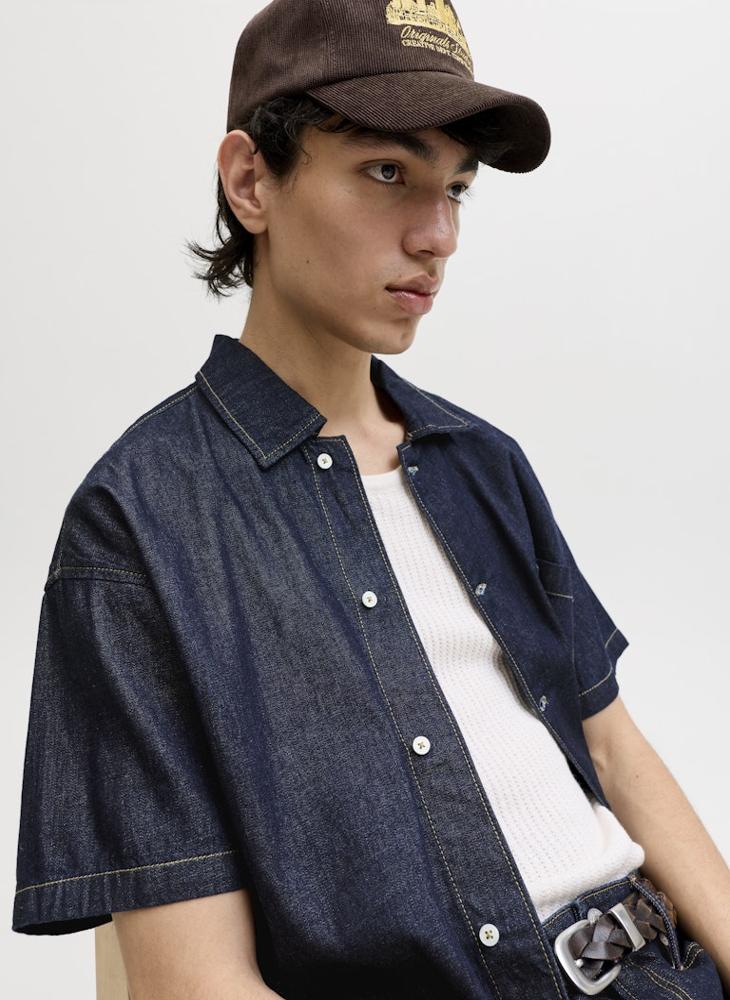 JACK & JONES Casual Short Sleeve Denim Shirt - Image 3