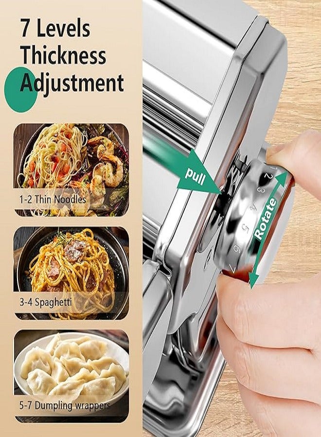 Pasta Machine, Plated Steel,Silver,Includes Pasta Cutter,Hand Crank,Instructions  - Image 4