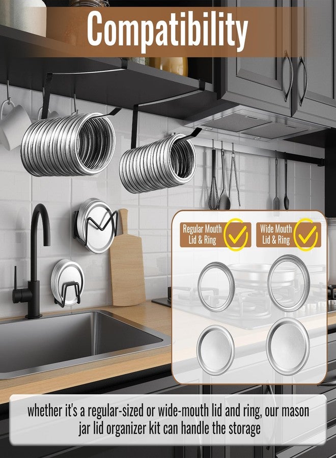 Dreyoo 4 Pack Mason Jar Lid Organizer, Canning Jar Lids Holder (2) & Canning Rings Holder (2), Suitable for Regular and Wide Mouth, Space Saving Tumbler Organizer for Easy Cleaning and Drainage - Image 3