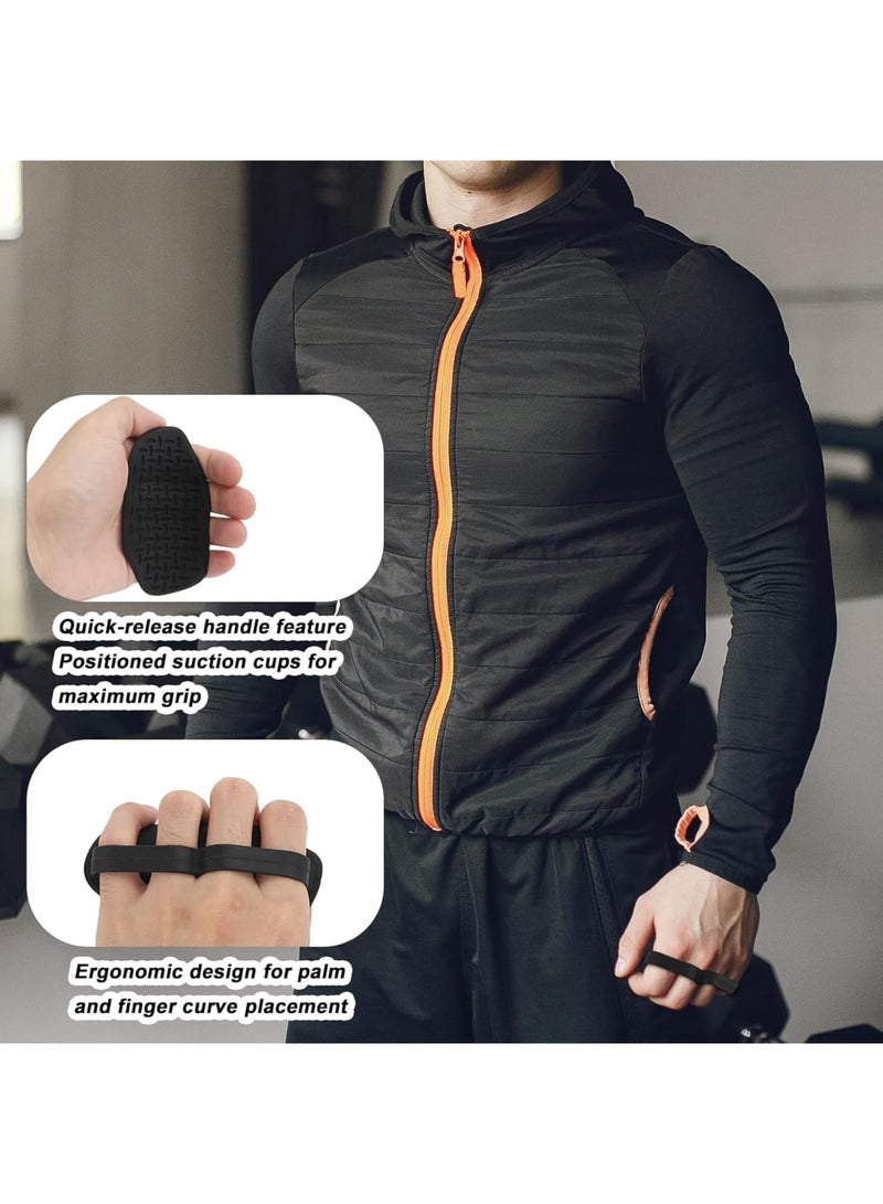 SYOSI Workout Grips for Men and Women, 2PCS Silicone Hand Protector Gloves for Gym Training, Weight Lifting, Pull-Ups, Deadlifts, Barbell, Yoga, Non-Slip Palm Support Pads (Black Color) - Image 3