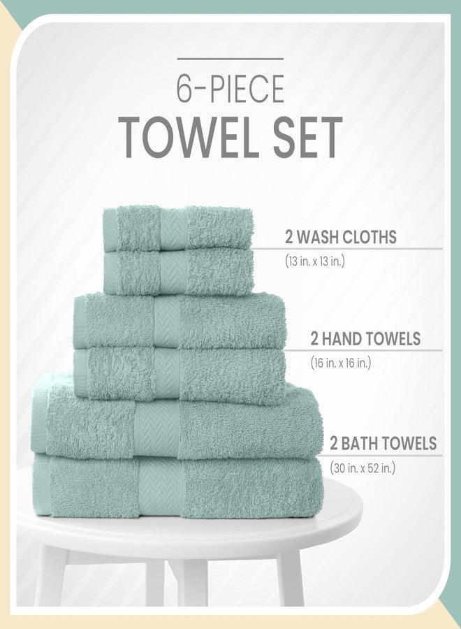 Martex 6-Piece Luxury 100% Cotton Towel Set | Quick Dry | Super Absorbent | Super Soft 100% Ringspun Cotton Towels | 2 Bath Towels | 2 Hand Towels | 2 Wash Cloths | Light Blue - Image 3