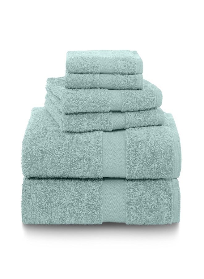 Martex 6-Piece Luxury 100% Cotton Towel Set | Quick Dry | Super Absorbent | Super Soft 100% Ringspun Cotton Towels | 2 Bath Towels | 2 Hand Towels | 2 Wash Cloths | Light Blue - Image 1