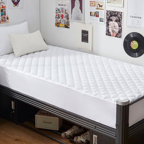 GRT وسادة مرتبة GRT توين XL مقاومة للماء، 100% واقي مرتبة مبطن مقاوم للماء، غطاء مرتبة قطن فارغ بلا ضوضاء، مناسب لعمق 8"-19"، مضاد للغبار - Image 1