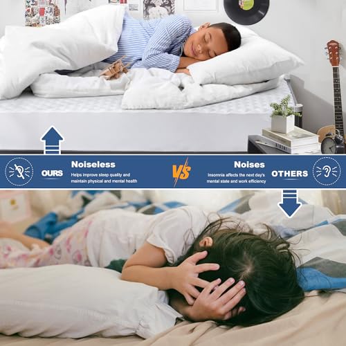 GRT وسادة مرتبة GRT توين XL مقاومة للماء، 100% واقي مرتبة مبطن مقاوم للماء، غطاء مرتبة قطن فارغ بلا ضوضاء، مناسب لعمق 8"-19"، مضاد للغبار - Image 4