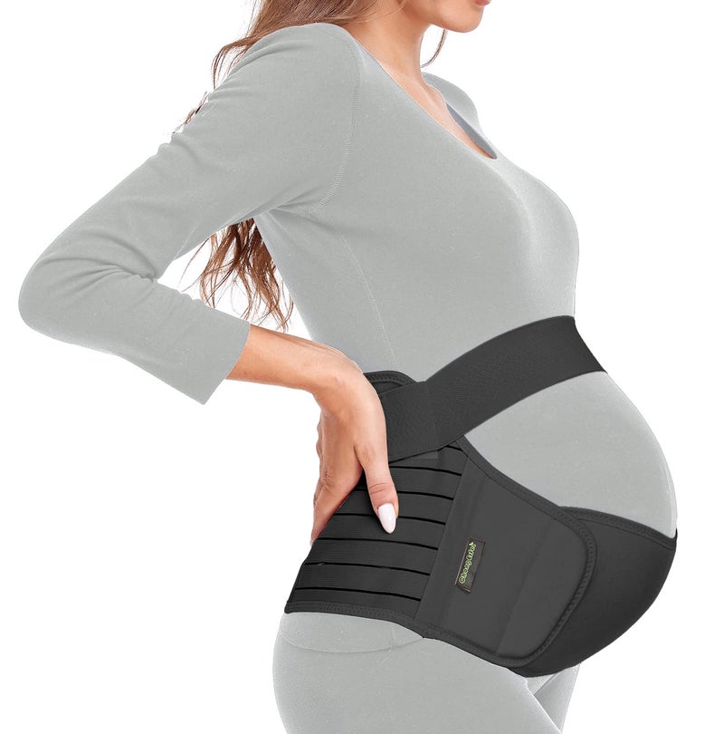 ChongErfei Maternity Belt, Pregnancy 3 in 1 Support Belt for Back/Pelvic/Hip Pain, Maternity Band Belly Support for Pregnancy Belly Support Band (M: Fit Ab 35.5"-47.3", Black) - Image 1