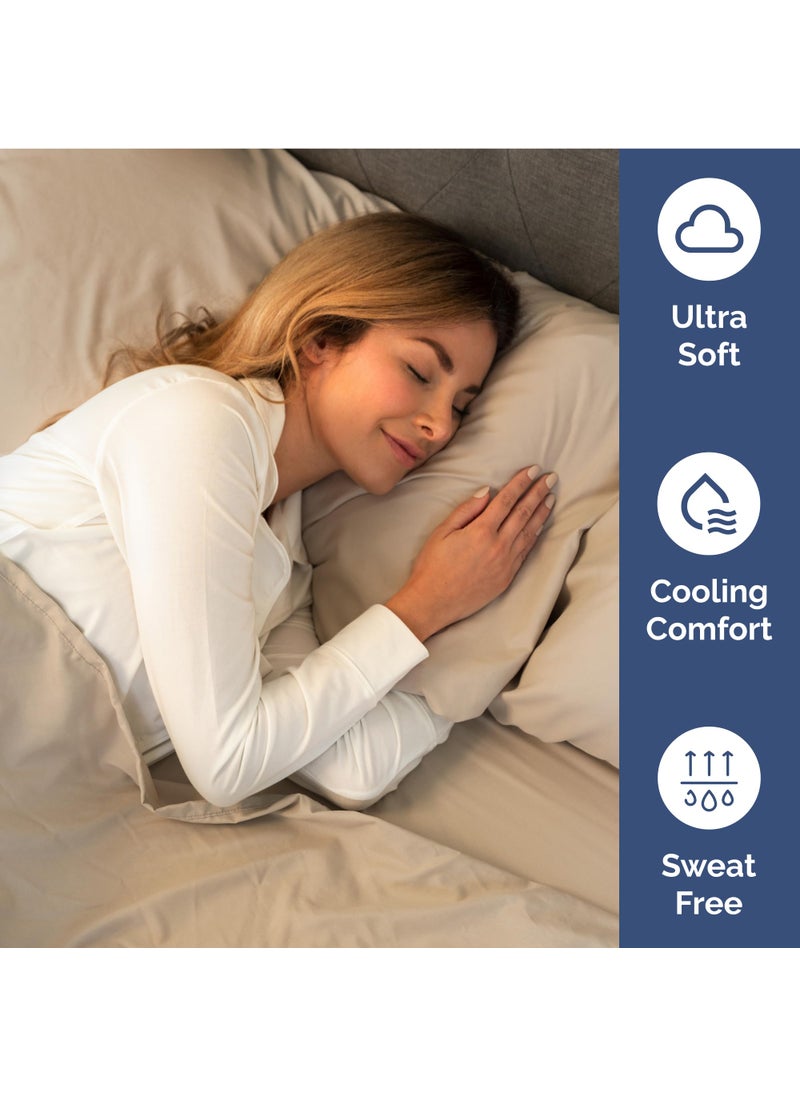Extra Deep Twin XL Sheet Set - 4 Piece Breathable & Cooling Sheets - Hotel Luxury Bed Sheets Set - Easy & Secure Fit - Soft  Wrinkle Free & Comfy Sheets Set - Cream Sheet Set with Extra Deep Pockets