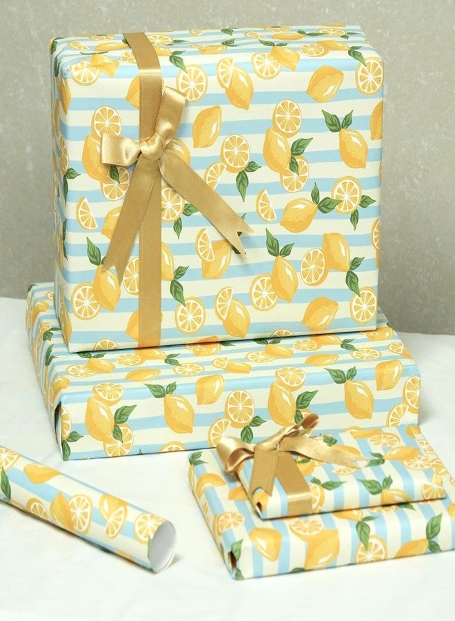 Aakar Pack of 5 Multicolor Floral Gift Wrapping Paper Sheets | 29 x 19 Inches | Matt Finish | 90 GSM Sheets | Ideal for Home Decor, Birthday, Wedding, Anniversary, Christmas & Festive Occasions (Lemon Daiquiri) - Image 1