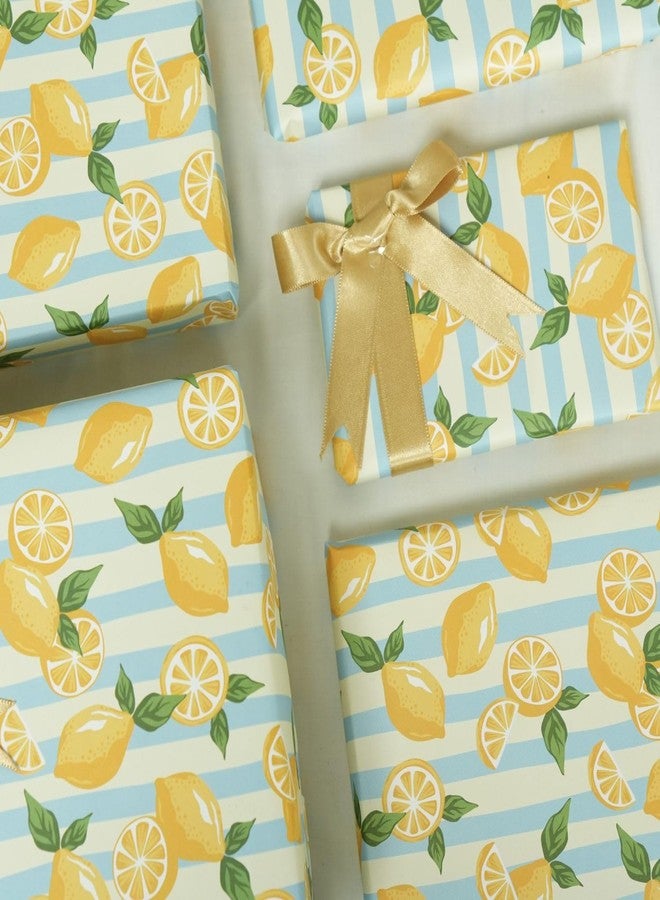 Aakar Pack of 5 Multicolor Floral Gift Wrapping Paper Sheets | 29 x 19 Inches | Matt Finish | 90 GSM Sheets | Ideal for Home Decor, Birthday, Wedding, Anniversary, Christmas & Festive Occasions (Lemon Daiquiri) - Image 3