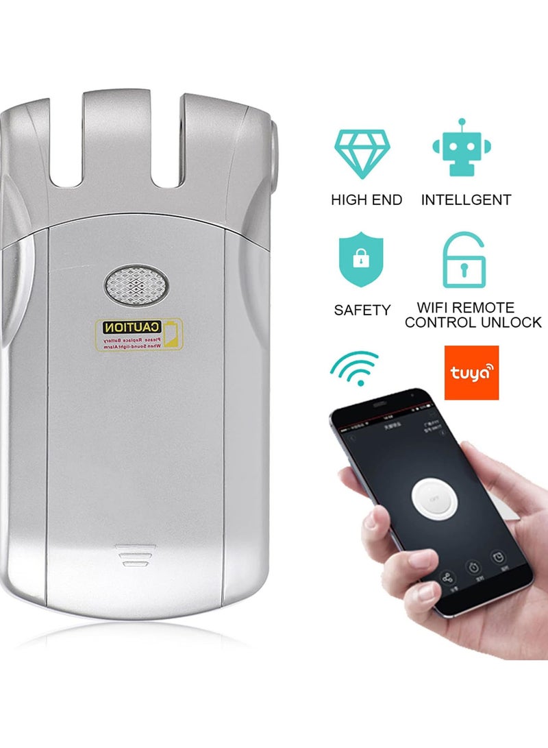 GGOOT Smart Door Lock, Concealed Remote Control Lock, Wifi Wireless Door Lock, Digital Induction Electronic Lock, Supports Phone Remote Unlocking for Home Office Hotel Apartment School - Image 5