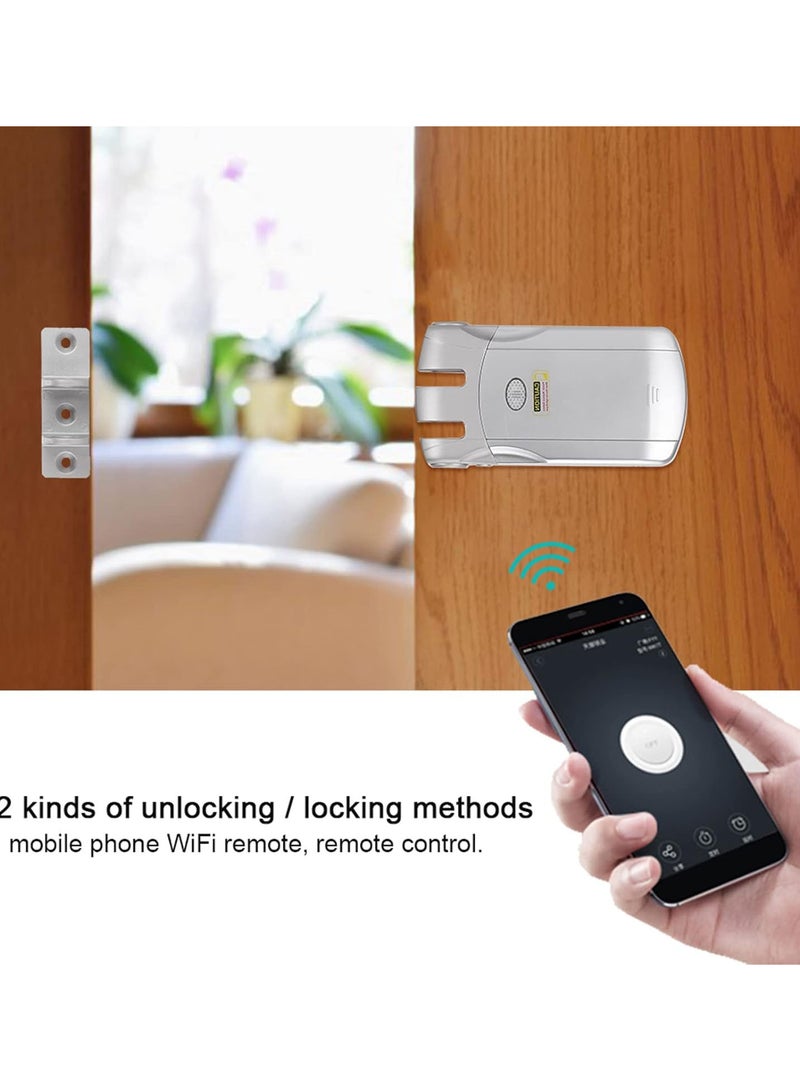 GGOOT Smart Door Lock, Concealed Remote Control Lock, Wifi Wireless Door Lock, Digital Induction Electronic Lock, Supports Phone Remote Unlocking for Home Office Hotel Apartment School - Image 3