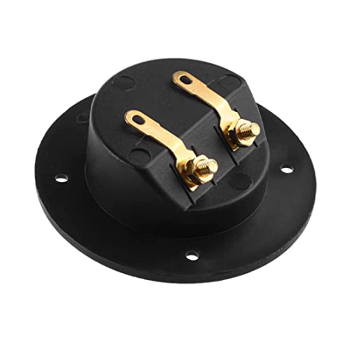 BLUECELL 1 Pair 3-Inch Double Binding Round Gold Plate Push Spring Loaded Jacks Speaker Box Terminal Cup - Image 3