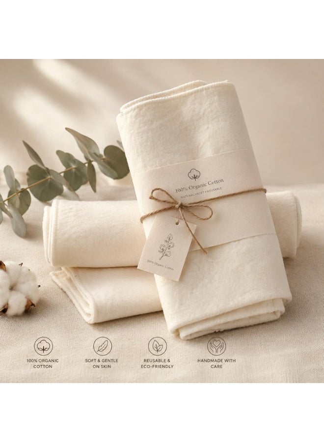 4Pcs Organic Cotton Triple Layer Flannel for Castor Oil Pack，Reusable Castor Oil Pack for Liver Detox - Image 5