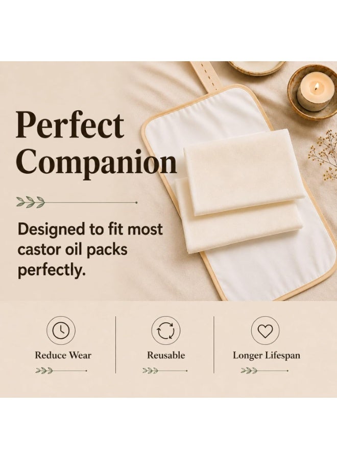 4Pcs Organic Cotton Triple Layer Flannel for Castor Oil Pack，Reusable Castor Oil Pack for Liver Detox - Image 4