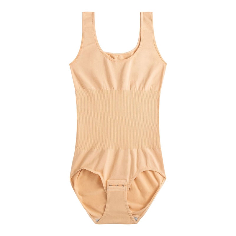 3XL Size Seamless Body Shaping Women Postpartum Tummy Control Tube Top Bralette Triangle Pants Nylon Fabric One-piece Chest Wrap Skin color