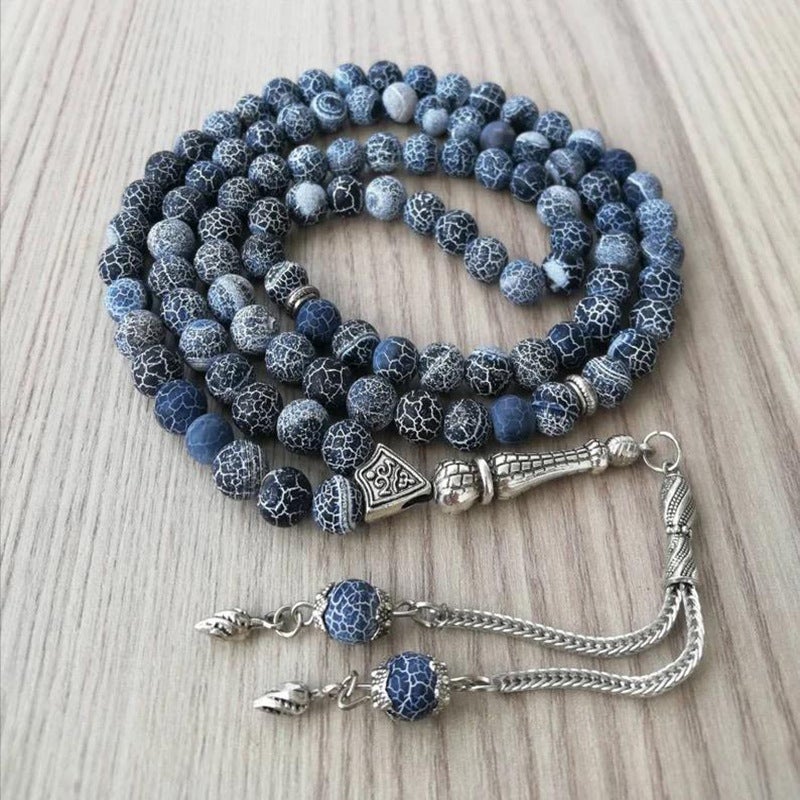 Nobby 99 Beads 10mm Weathered Aqeeq Tasbih – Handmade Vintage Islamic Misbaha for  Men - Image 1