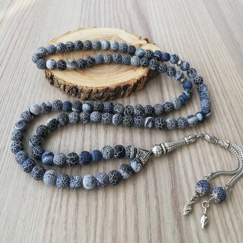 Nobby 99 Beads 10mm Weathered Aqeeq Tasbih – Handmade Vintage Islamic Misbaha for  Men - Image 2