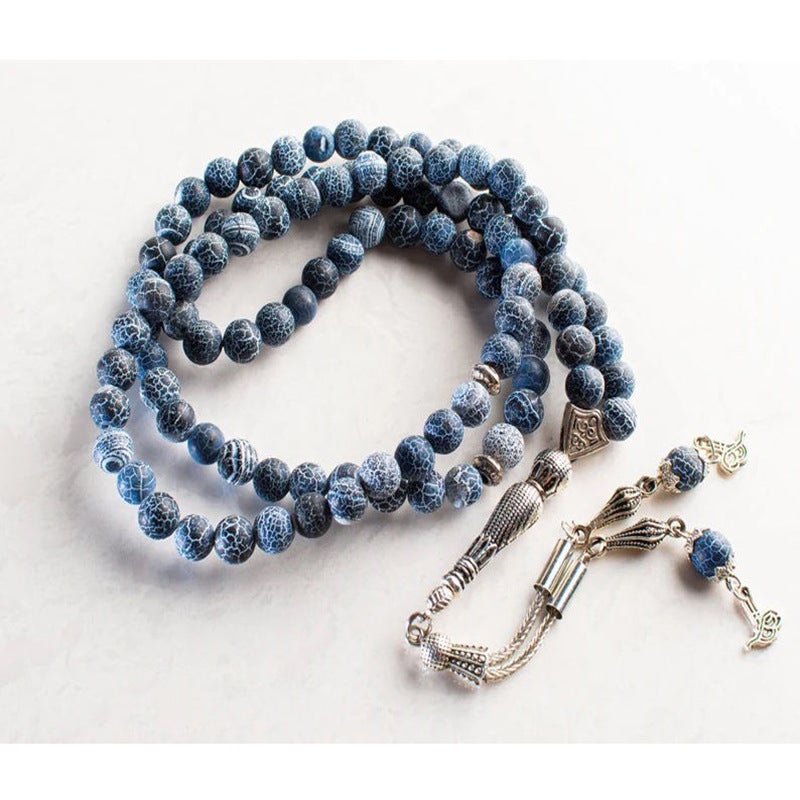 Nobby 99 Beads 10mm Weathered Aqeeq Tasbih – Handmade Vintage Islamic Misbaha for  Men - Image 5