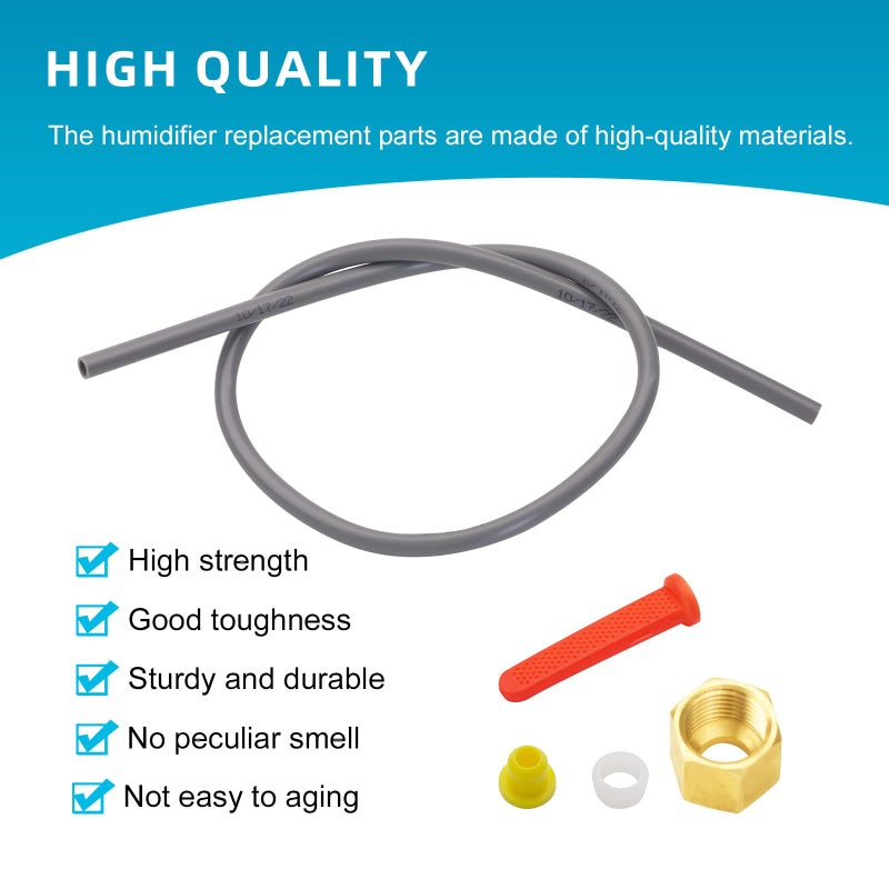 URYKEC 4335 Feed Tube Set, Includes Compression Sleeve and Nut (4335), in Line Strainer (4004), Yellow Orifice (4231), for Aprilaire Humidifier Models 400, 500, and 600. - Image 4
