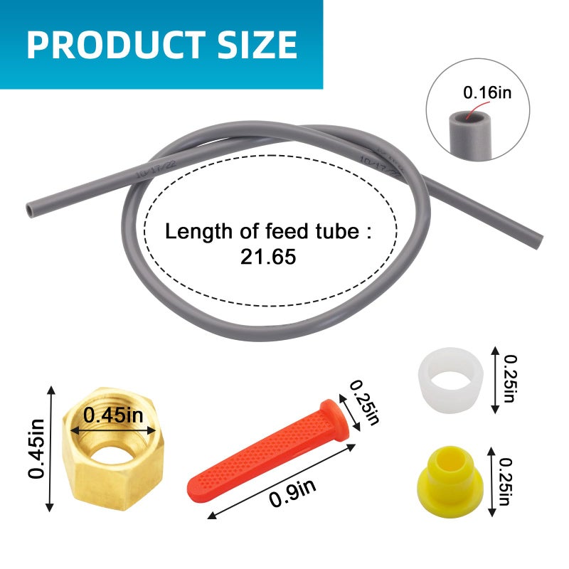 URYKEC 4335 Feed Tube Set, Includes Compression Sleeve and Nut (4335), in Line Strainer (4004), Yellow Orifice (4231), for Aprilaire Humidifier Models 400, 500, and 600. - Image 2