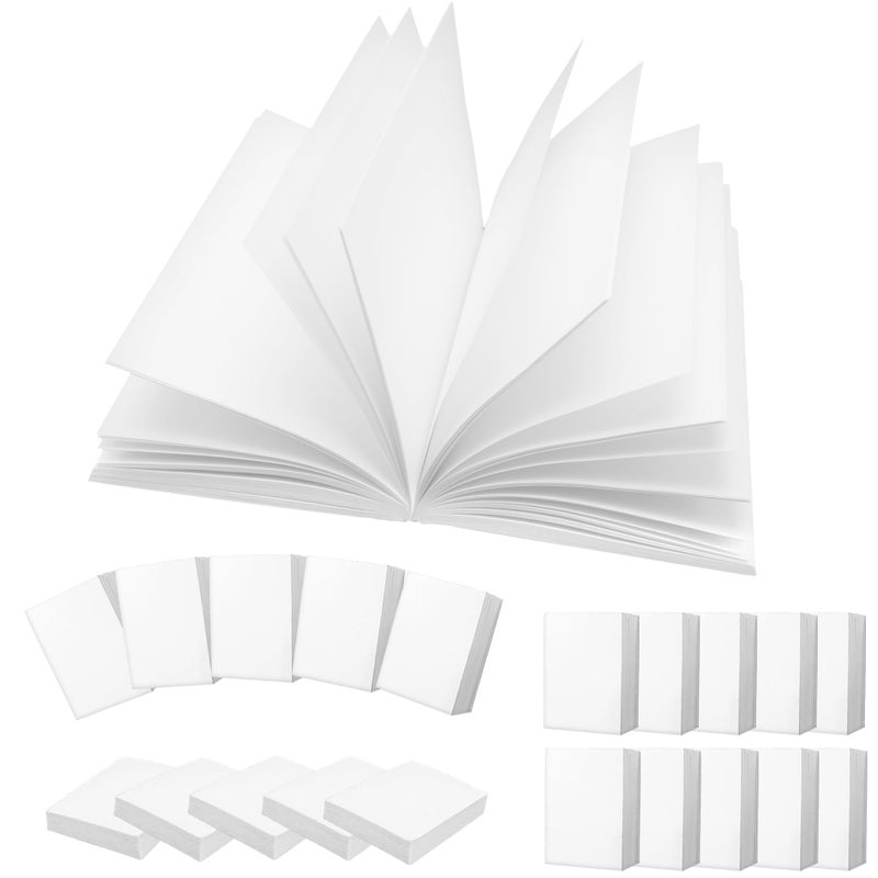 LUFEEMGA 100PCS 112 White Book Miniatures Set Mini Blank Book Dollhouse Tiny Notebook Toy for Mini House DIY Crafting - Image 3
