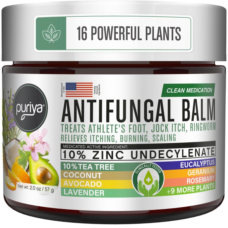 Puriya Clinically Proven Antifungal Cream for Skin Fungus, Extra-Strength Athletes Foot Cream Treatment, Jock Itch, Ringworm Treatment for Humans, Anti Fungal Itchy Skin Relief with Tea Tree Oil - Image 1