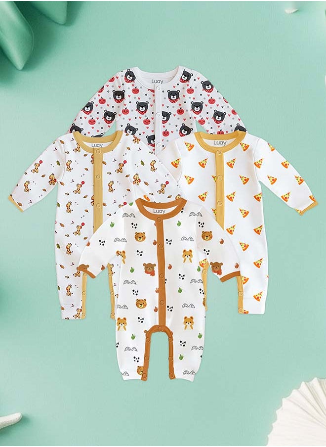 LUAY 100% Cotton Full Sleeves Baby Printed Romper,Sleepsuit for Baby Girls & Boys_(Pack of 4) - pzsku/Z72DC4E08CF42BF19D3B6Z/45/_/1741000321/a76d113b-50ea-43b7-8276-b5f5d4c6fb3f