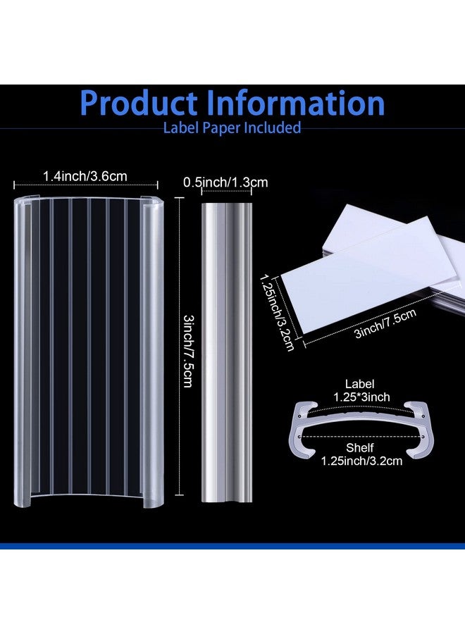 يوليجو 200 قطعة من حاملات ملصقات الرفوف من Metro وحاملات ملصقات الرفوف السلكية وعلامات الرفوف البلاستيكية الشفافة لمشابك الرفوف السلكية مع إدراجات ورق الملصقات، متوافقة مع الأرفف مقاس 1-1/4 بوصة - Image 2